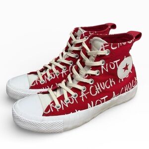 Converse UNT1TL3D Not A Chuck Red White High Top Sneakers Mens 7.5 Womens 9.5